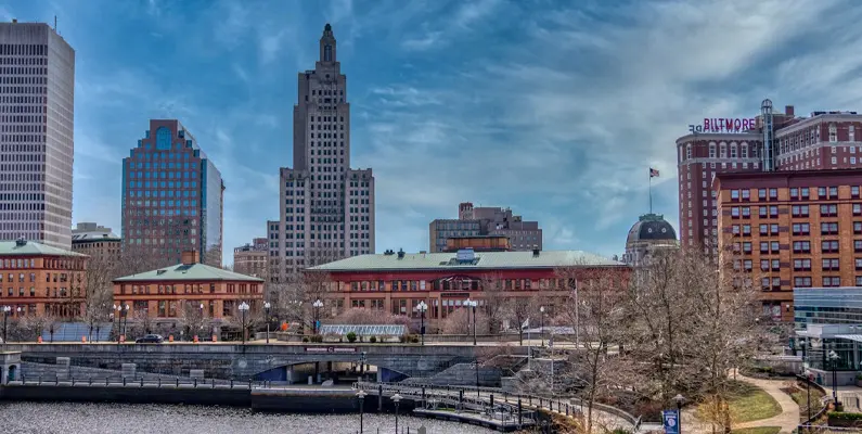 A waterfront view of downtown Providence, Rhode Island – a growing hub for business.